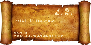 Loibl Ulisszesz névjegykártya